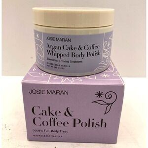 Josie Maran Argan Cake & Coffee Whipped Body Polish Madagascar Vanilla 10 oz NEW